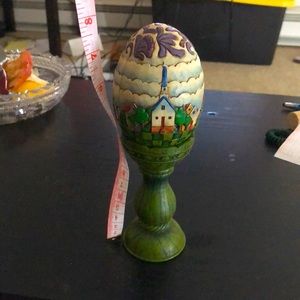 wooden egg shaped decoration